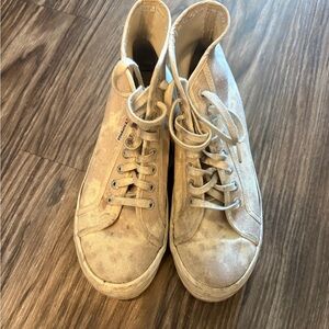 Superga Cream Canvas High-Top Sneakers